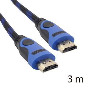 Cabo HDMI 3 Metros 1.4 com Filtro e Malha Preto EXBOM
