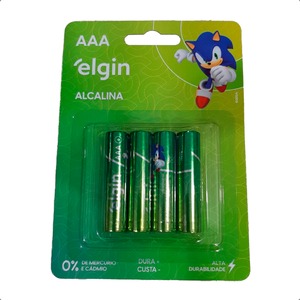 Pilha Alcalina AAA LR03 Blister com 4 unidades ELGIN