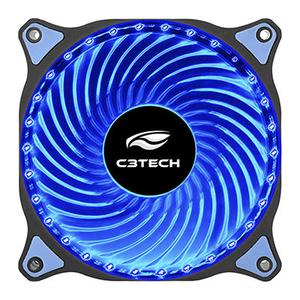 Microventilador Cooler Fan 120 x 120 x 25 (Conector Placa e Fonte) F7-L130BL c/ 30 Leds Azul C3TECH