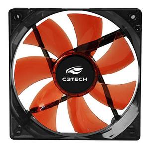 Microventilador Cooler Fan 120 x 120 x 25 (Conector Placa e Fonte) F7-L100RD c/ Led Vermelho C3TECH