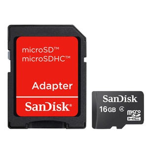 Cartao Memoria Micro SD 16gb + Adaptador SANDISK