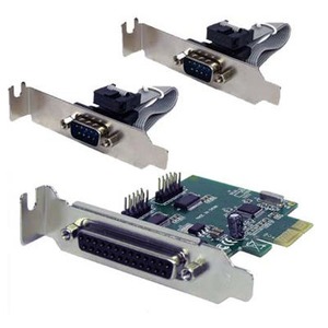 Placa PCIe 2 seriais RS232 (DB9M) + 1 paralela (DB25F) - F2132W - Flexport FLEXPORT
