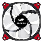 Microventilador Cooler Fan 120 x 120 x 25 (Conector Placa e Fonte) F7-L130RD c/ 30 Leds Vermelho C3TECH