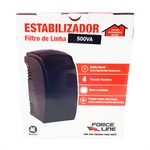 ESTABILIZADOR -500VA MONOVOLT 115V PRETO FORCE LINE