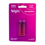 Pilha Recarregavel AAA 1000 mAh Blister com 2 unidades ELGIN