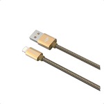 Cabo Usb para Iphone com Malha 2 Metros 2A Dourado CB-210GD C3TECH