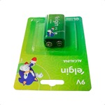 Pilha Bateria Alcalina 9V 6LR61 Blister com 1 unidade ELGIN